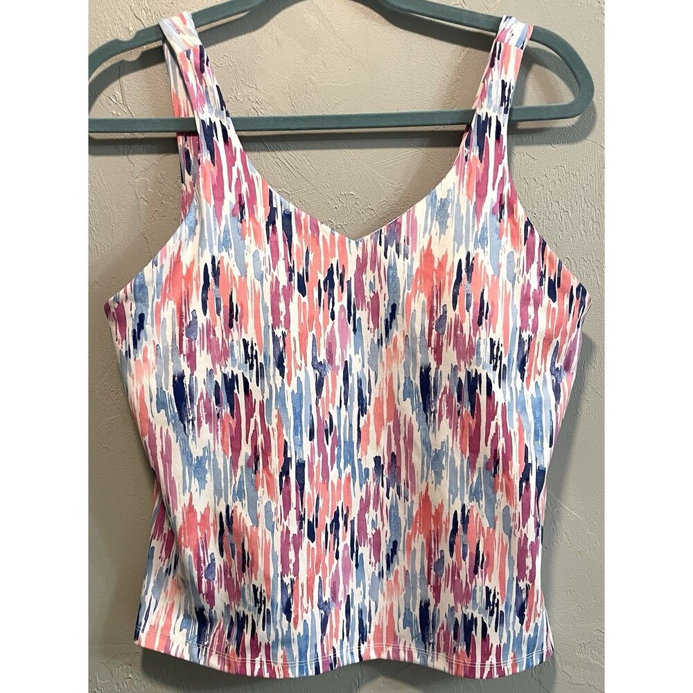 Brisas Athletic Tank Top Cropped Tankini Built In Bra Women’s Size Large
